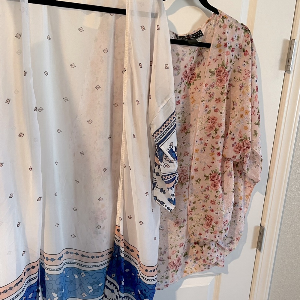 2 lightweight sheer kimonos plus size 2X
